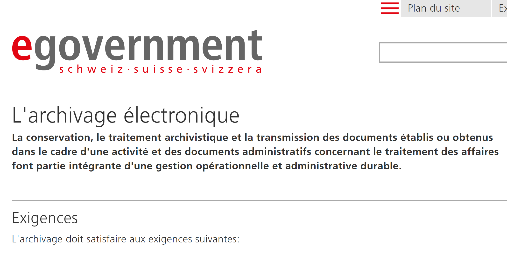 Document électronique et cadre normatif en Suisse e-CH