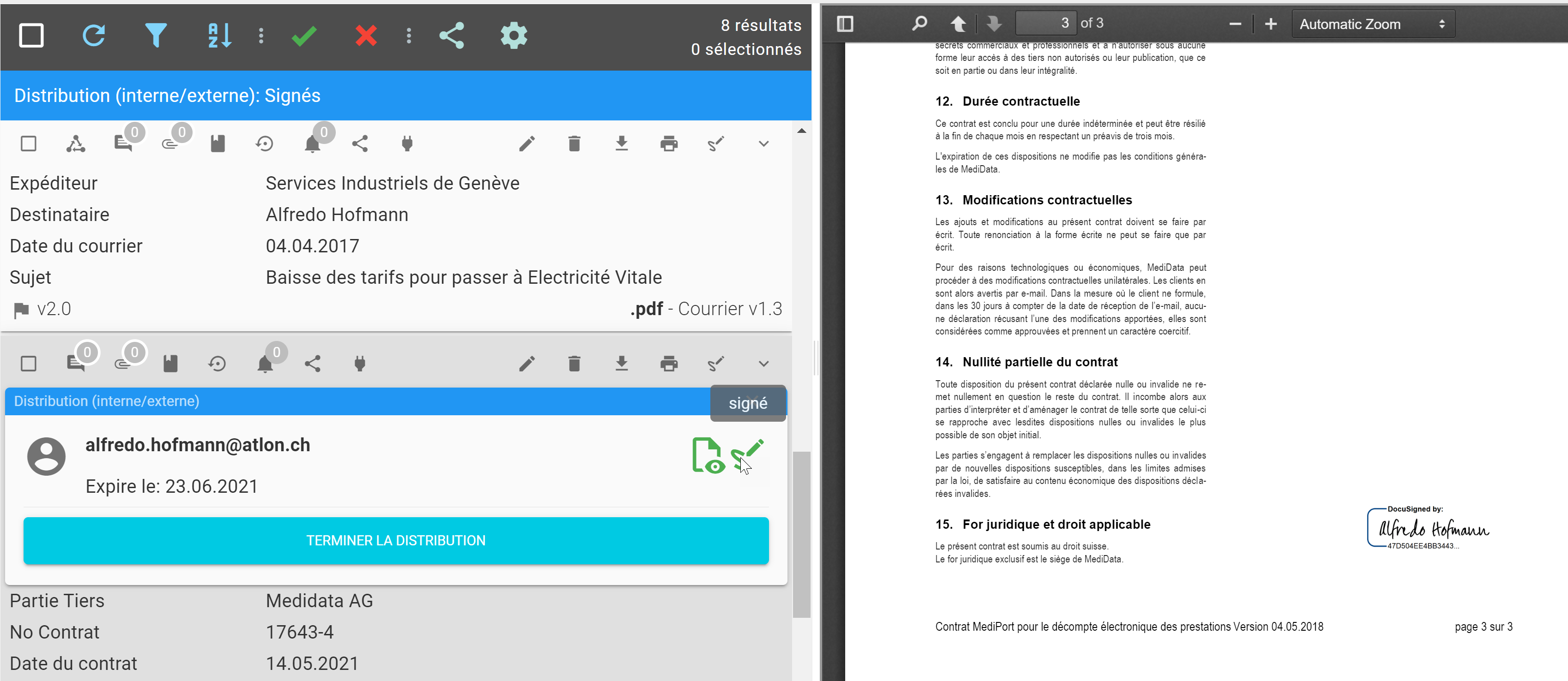 Doc.ECM - Signature électronique DocuSign integrée à Doc.ECM 