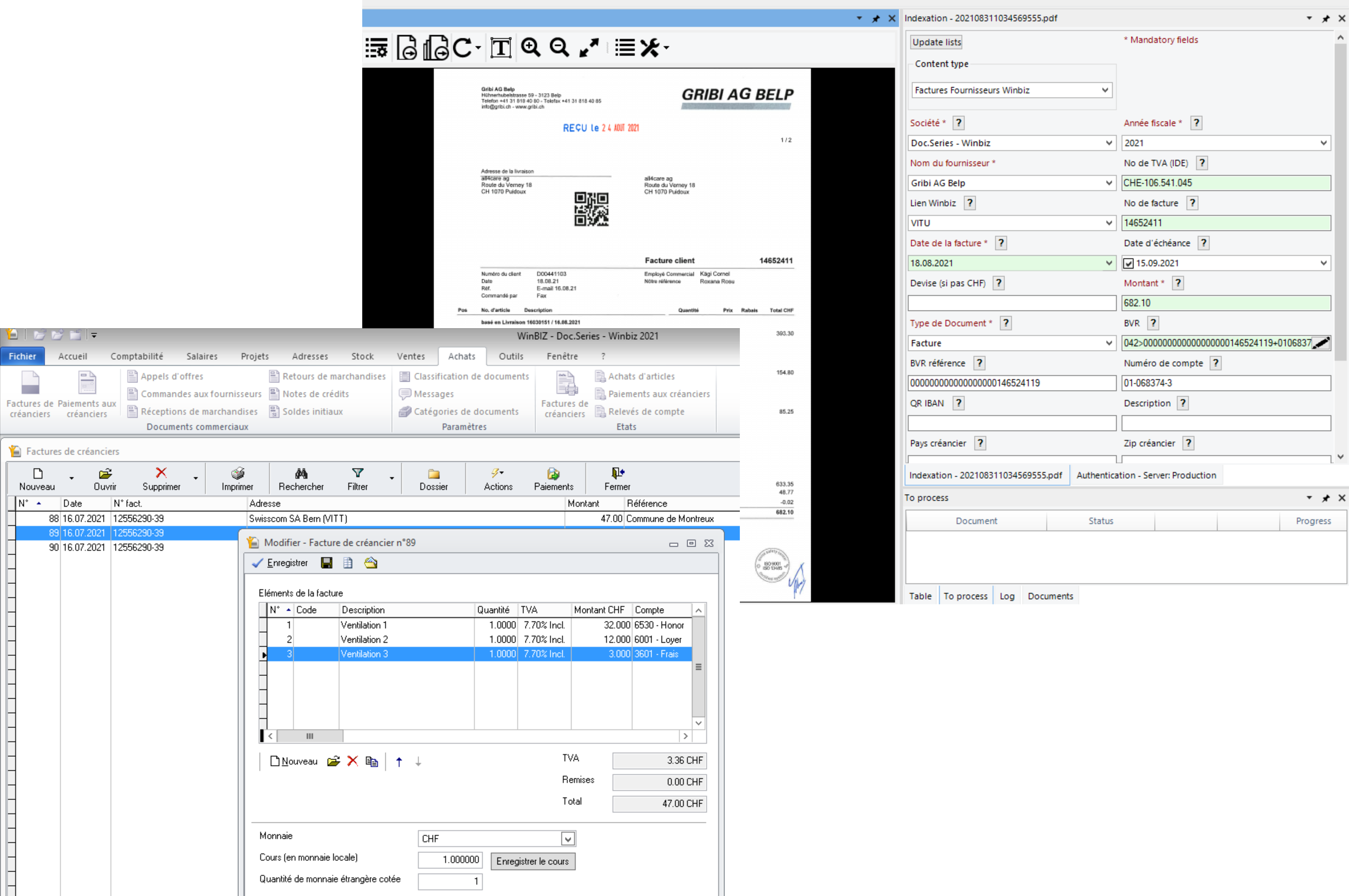 Doc.Capture et Doc.ECM pour l'imputation des factures dans Winbiz